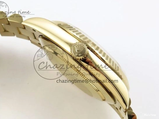 MiroTime 0408 Day Date 40 YG JDF Gain Weight 904L Steel White Roman Dial on President Bracelet VR3255 V Functional 1369